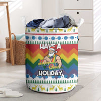 Have A Super Gay Holiday Christmas Laundry Basket Xmas Holiday Patterns - Wonder Print Shop