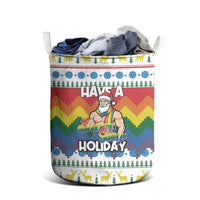 Have A Super Gay Holiday Christmas Laundry Basket Xmas Holiday Patterns - Wonder Print Shop
