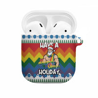 Have A Super Gay Holiday Christmas AirPods Case Xmas Holiday Patterns - Wonder Print Shop