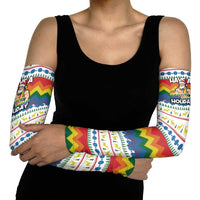 Have A Super Gay Holiday Christmas Arm Sleeves Xmas Holiday Patterns - Wonder Print Shop