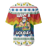 Have A Super Gay Holiday Christmas Baseball Jersey Xmas Holiday Patterns - Wonder Print Shop