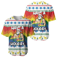 Have A Super Gay Holiday Christmas Baseball Jersey Xmas Holiday Patterns - Wonder Print Shop