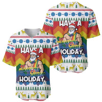 Have A Super Gay Holiday Christmas Baseball Jersey Xmas Holiday Patterns - Wonder Print Shop