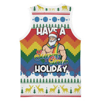 Have A Super Gay Holiday Christmas Basketball Jersey Xmas Holiday Patterns - Wonder Print Shop