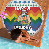 Have A Super Gay Holiday Christmas Beach Blanket Xmas Holiday Patterns - Wonder Print Shop