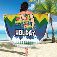 Have A Super Gay Holiday Christmas Beach Blanket Xmas Holiday Patterns - Wonder Print Shop
