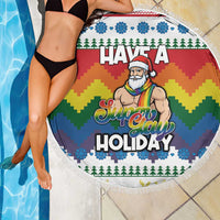 Have A Super Gay Holiday Christmas Beach Blanket Xmas Holiday Patterns - Wonder Print Shop