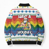 Have A Super Gay Holiday Christmas Bomber Puffer Jacket Xmas Holiday Patterns - Wonder Print Shop