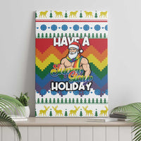 Have A Super Gay Holiday Christmas Canvas Wall Art Xmas Holiday Patterns - Wonder Print Shop