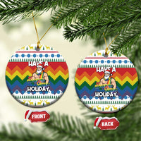 Have A Super Gay Holiday Christmas Ceramic Ornament Xmas Holiday Patterns - Wonder Print Shop