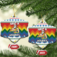 Have A Super Gay Holiday Christmas Ceramic Ornament Xmas Holiday Patterns - Wonder Print Shop