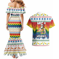 Have A Super Gay Holiday Christmas Couples Matching Mermaid Dress and Hawaiian Shirt Xmas Holiday Patterns - Wonder Print Shop