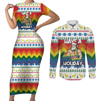 Have A Super Gay Holiday Christmas Couples Matching Short Sleeve Bodycon Dress and Long Sleeve Button Shirt Xmas Holiday Patterns - Wonder Print Shop