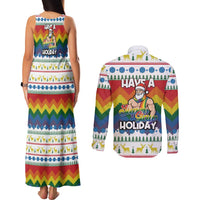 Have A Super Gay Holiday Christmas Couples Matching Tank Maxi Dress and Long Sleeve Button Shirt Xmas Holiday Patterns - Wonder Print Shop