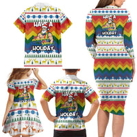 Have A Super Gay Holiday Christmas Family Matching Long Sleeve Bodycon Dress and Hawaiian Shirt Xmas Holiday Patterns - Wonder Print Shop