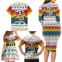 Have A Super Gay Holiday Christmas Family Matching Long Sleeve Bodycon Dress and Hawaiian Shirt Xmas Holiday Patterns - Wonder Print Shop
