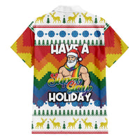 Have A Super Gay Holiday Christmas Family Matching Off The Shoulder Long Sleeve Dress and Hawaiian Shirt Xmas Holiday Patterns - Wonder Print Shop