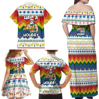 Have A Super Gay Holiday Christmas Family Matching Off Shoulder Maxi Dress and Hawaiian Shirt Xmas Holiday Patterns - Wonder Print Shop