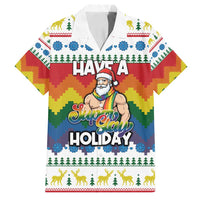Have A Super Gay Holiday Christmas Family Matching Off Shoulder Maxi Dress and Hawaiian Shirt Xmas Holiday Patterns - Wonder Print Shop
