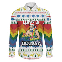 Have A Super Gay Holiday Christmas Family Matching Off Shoulder Maxi Dress and Hawaiian Shirt Xmas Holiday Patterns - Wonder Print Shop