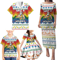Have A Super Gay Holiday Christmas Family Matching Puletasi and Hawaiian Shirt Xmas Holiday Patterns - Wonder Print Shop