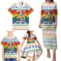 Have A Super Gay Holiday Christmas Family Matching Puletasi and Hawaiian Shirt Xmas Holiday Patterns - Wonder Print Shop