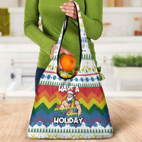 Have A Super Gay Holiday Christmas Grocery Bag Xmas Holiday Patterns - Wonder Print Shop