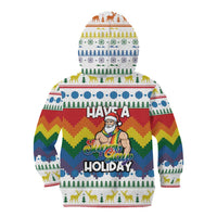 Have A Super Gay Holiday Christmas Kid Hoodie Xmas Holiday Patterns - Wonder Print Shop