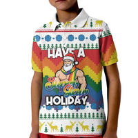 Have A Super Gay Holiday Christmas Kid Polo Shirt Xmas Holiday Patterns - Wonder Print Shop