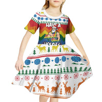 Have A Super Gay Holiday Christmas Kid Short Sleeve Dress Xmas Holiday Patterns - Wonder Print Shop