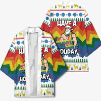 Have A Super Gay Holiday Christmas Kimono Xmas Holiday Patterns - Wonder Print Shop