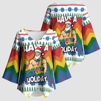 Have A Super Gay Holiday Christmas Kimono Sleeve Blouse Xmas Holiday Patterns - Wonder Print Shop