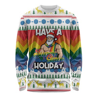 Have A Super Gay Holiday Christmas Long Sleeve Shirt Xmas Holiday Patterns - Wonder Print Shop
