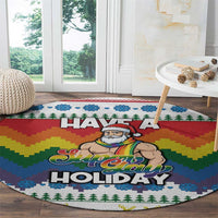 Have A Super Gay Holiday Christmas Round Carpet Xmas Holiday Patterns - Wonder Print Shop