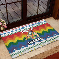 Have A Super Gay Holiday Christmas Rubber Doormat Xmas Holiday Patterns - Wonder Print Shop