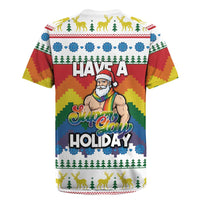 Have A Super Gay Holiday Christmas Rugby Jersey Xmas Holiday Patterns - Wonder Print Shop