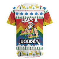 Have A Super Gay Holiday Christmas Rugby Jersey Xmas Holiday Patterns - Wonder Print Shop