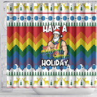 Have A Super Gay Holiday Christmas Shower Curtain Xmas Holiday Patterns - Wonder Print Shop