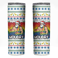 Have A Super Gay Holiday Christmas Skinny Tumbler Xmas Holiday Patterns - Wonder Print Shop