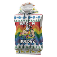 Have A Super Gay Holiday Christmas Sleeveless Hoodie Xmas Holiday Patterns - Wonder Print Shop