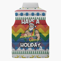 Have A Super Gay Holiday Christmas Sleeveless Puffer Jacket Xmas Holiday Patterns - Wonder Print Shop
