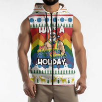 Have A Super Gay Holiday Christmas Sleeveless Zip Hoodie Xmas Holiday Patterns - Wonder Print Shop