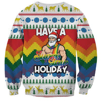 Have A Super Gay Holiday Christmas Sweatshirt Xmas Holiday Patterns - Wonder Print Shop