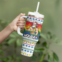 Have A Super Gay Holiday Christmas Tumbler With Handle Xmas Holiday Patterns - Wonder Print Shop