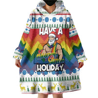 Have A Super Gay Holiday Christmas Wearable Blanket Hoodie Xmas Holiday Patterns - Wonder Print Shop
