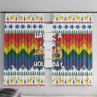 Have A Super Gay Holiday Christmas Window Curtain Xmas Holiday Patterns - Wonder Print Shop