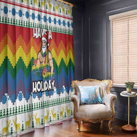 Have A Super Gay Holiday Christmas Window Curtain Xmas Holiday Patterns - Wonder Print Shop