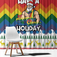 Have A Super Gay Holiday Christmas Window Curtain Xmas Holiday Patterns - Wonder Print Shop