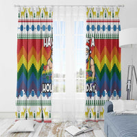 Have A Super Gay Holiday Christmas Window Curtain Xmas Holiday Patterns - Wonder Print Shop