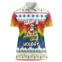 Have A Super Gay Holiday Christmas Women Polo Shirt Xmas Holiday Patterns - undefined